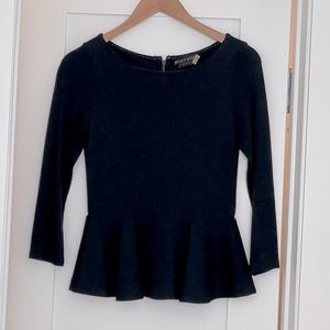 Alice and Olivia black Peplum top